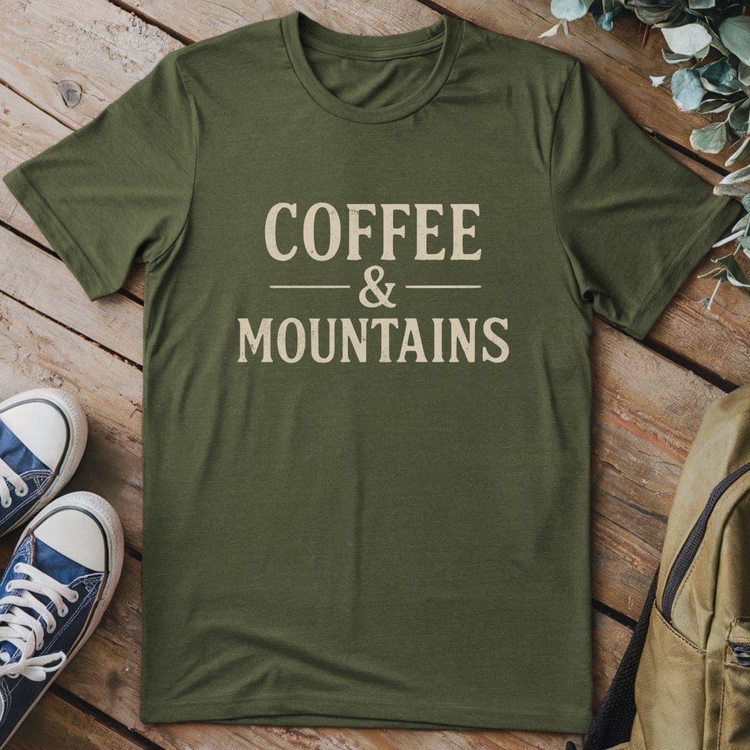 T-Shirt Military Green / S Coffee & Mountains T-Shirt