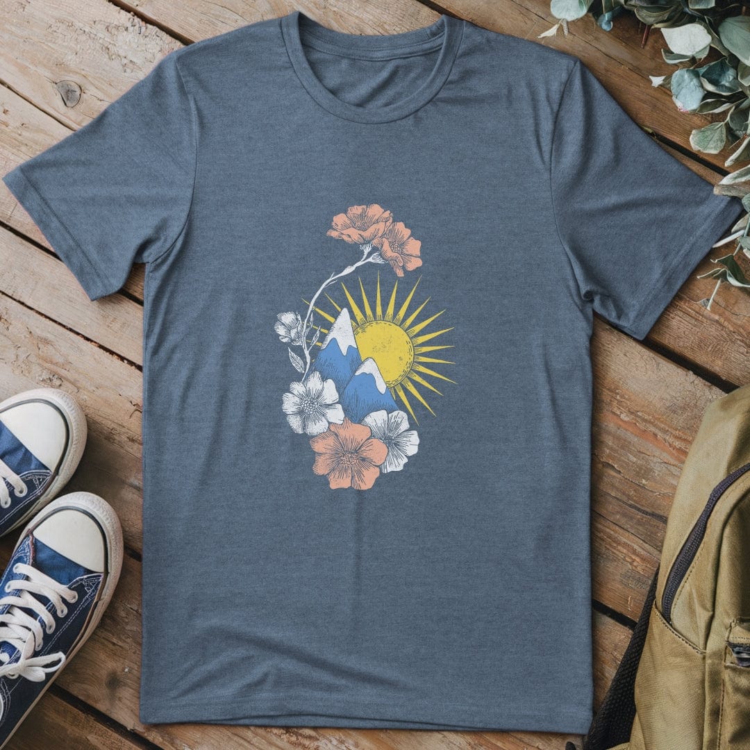 T-Shirt Heather Indigo / S Flower Mountain T-Shirt