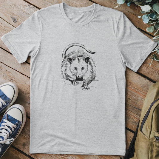 T-Shirt Sport Grey / S Opossum Pencil Drawing T-Shirt