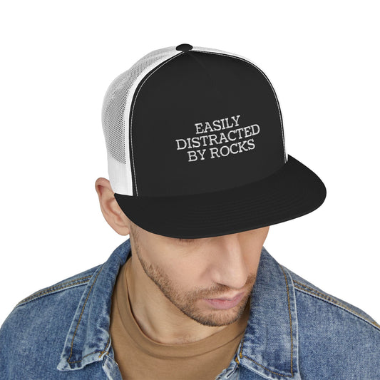 Hats Black/White 5 Panel Trucker Cap