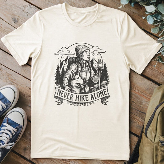 T-Shirt Natural / S Never Hike Alone T-Shirt