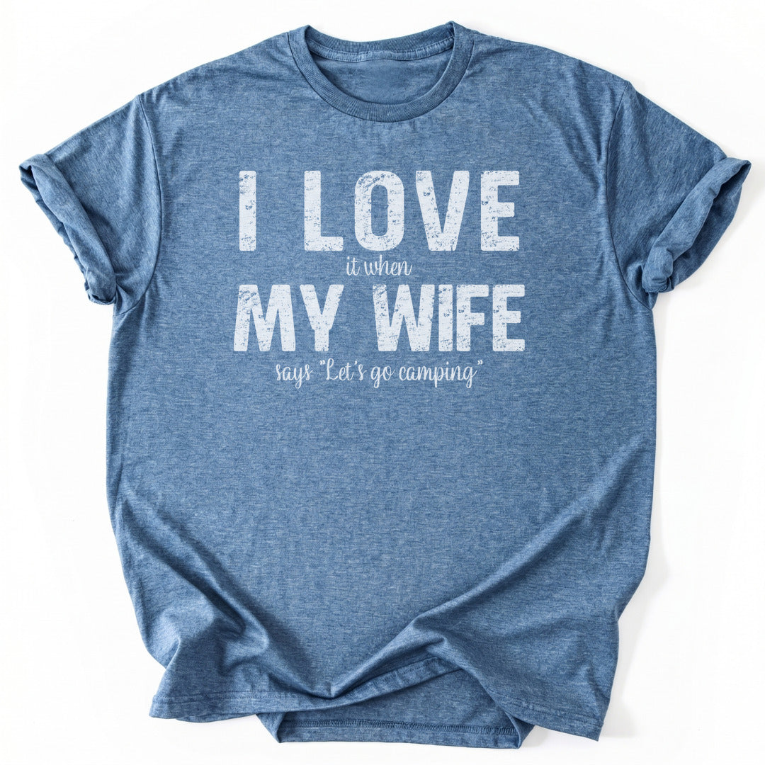 T-Shirt Heather Indigo / S I Love My Wife Funny T-Shirt