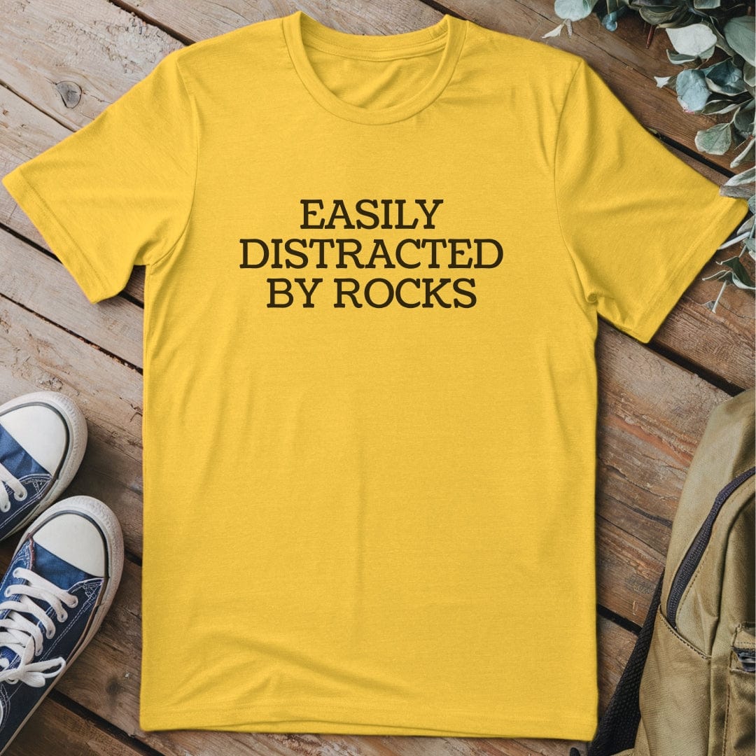 T-Shirt Daisy / S Easily Distracted By Rocks Funny T-Shirt