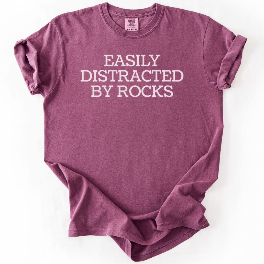 T-Shirt Berry / S Easily Distracted By Rocks Premium