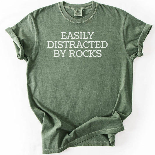 T-Shirt Moss / S Easily Distracted By Rocks Premium