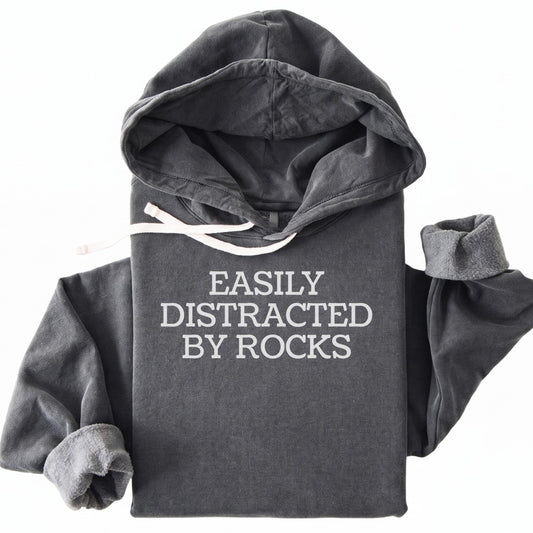 Hoodie Pepper / S Easily Distracted By Rocks Premium Hoodie