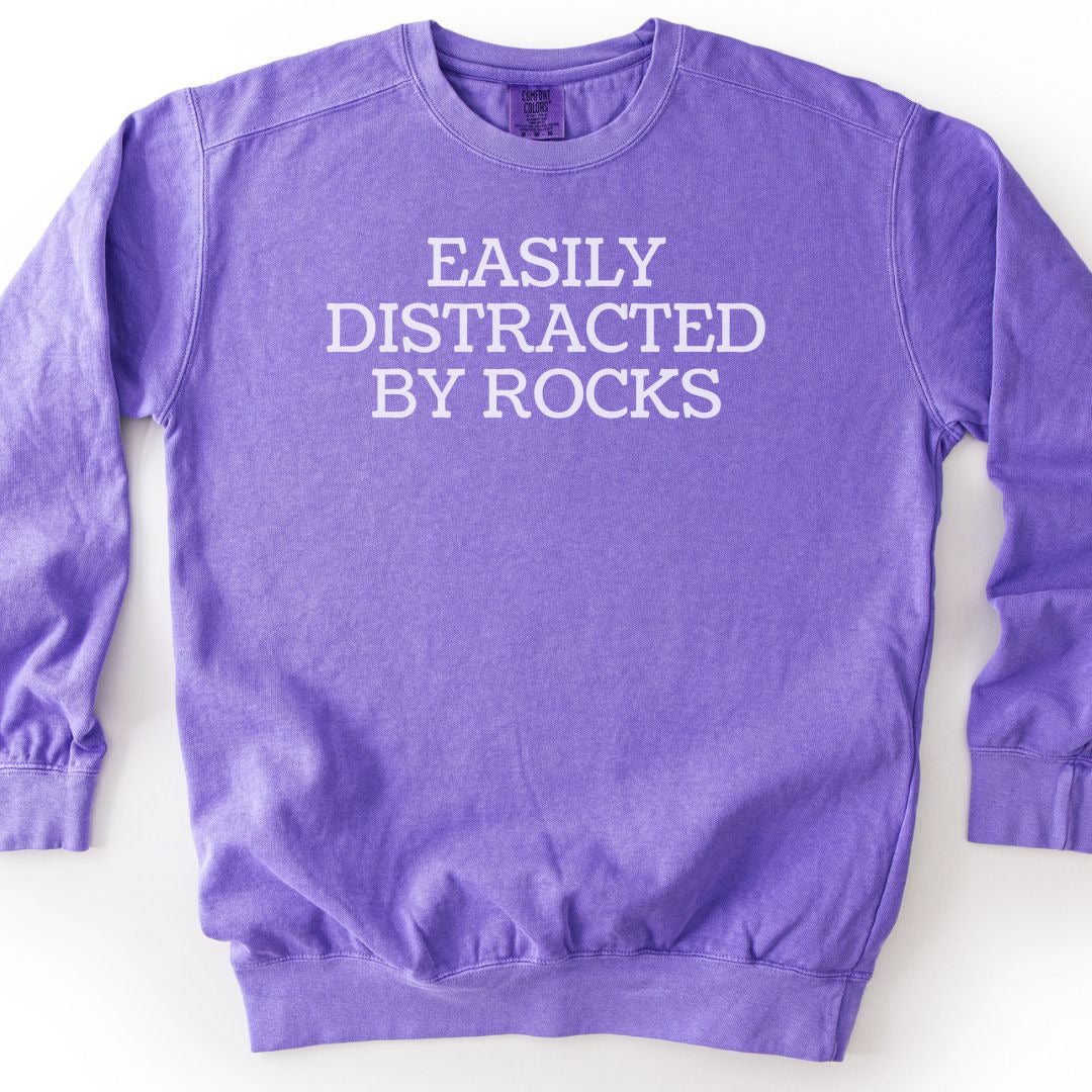 Easily Distracted By Rocks Premium Sweatshirt - Violet