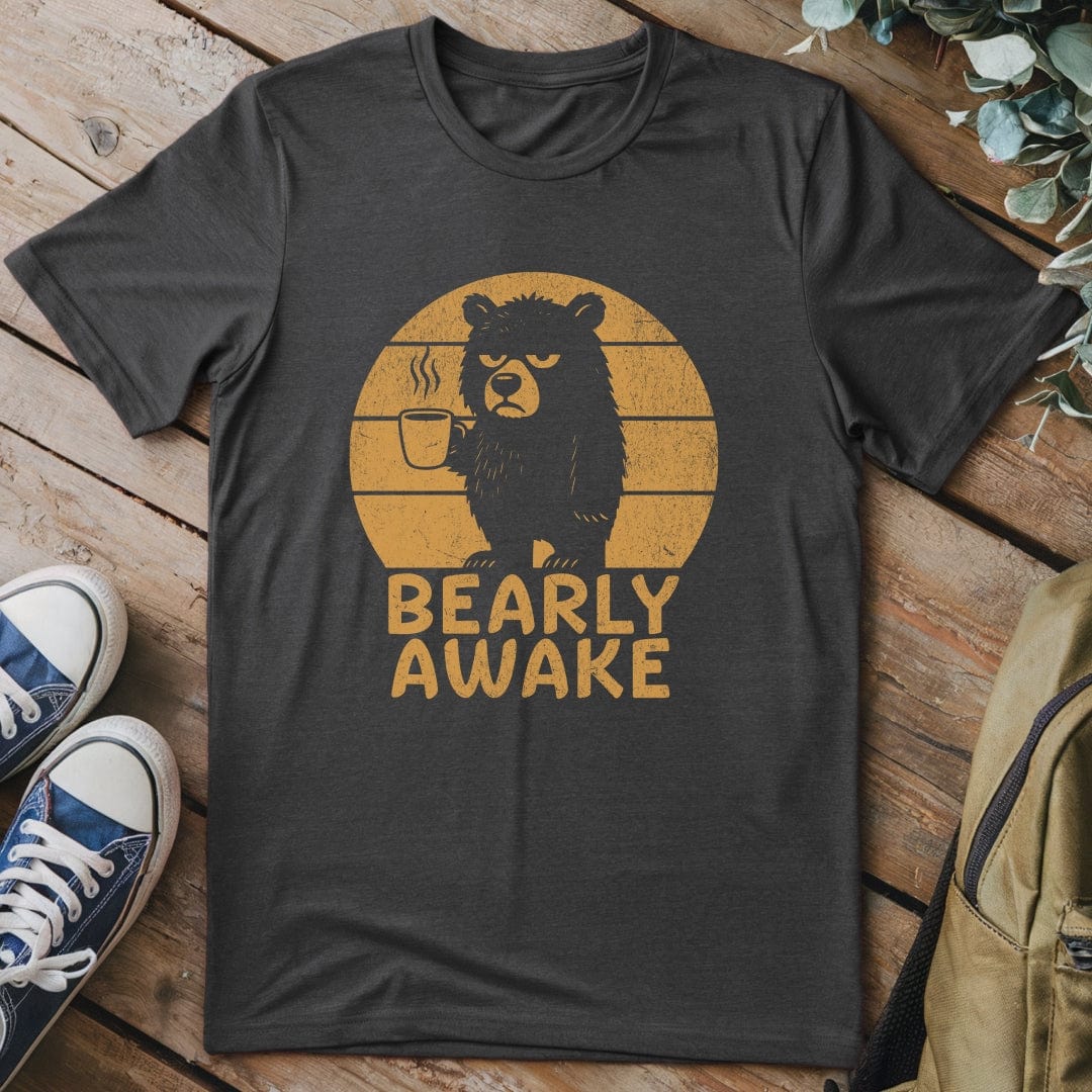 T-Shirt Dark Heather / S Bearly Awake Retro 2 Funny T-Shirt
