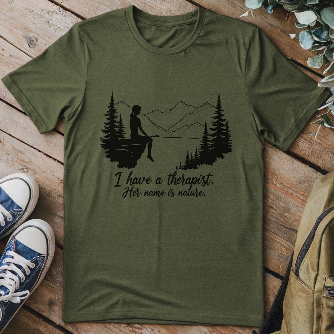 T-Shirt Military Green / S I have a Therapist Art T-Shirt