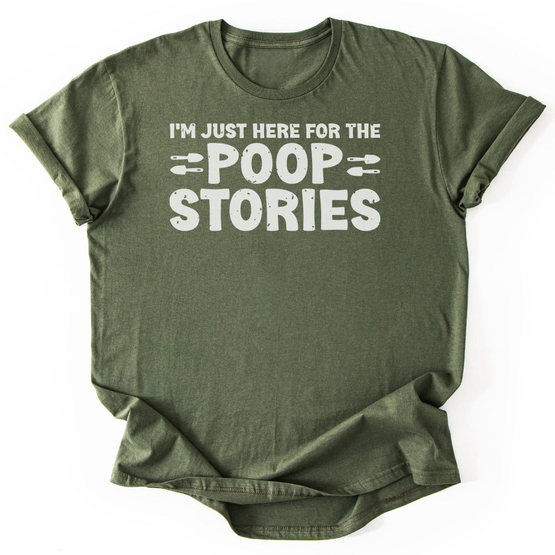 T-Shirt Military Green / S Poop Stories Funny T-Shirt