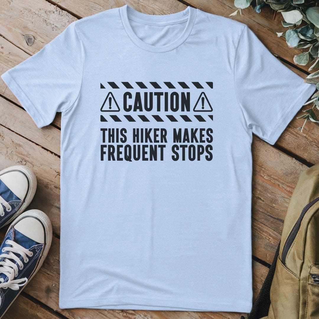 T-Shirt Light Blue / S Caution Slow Hiker Funny T-Shirt