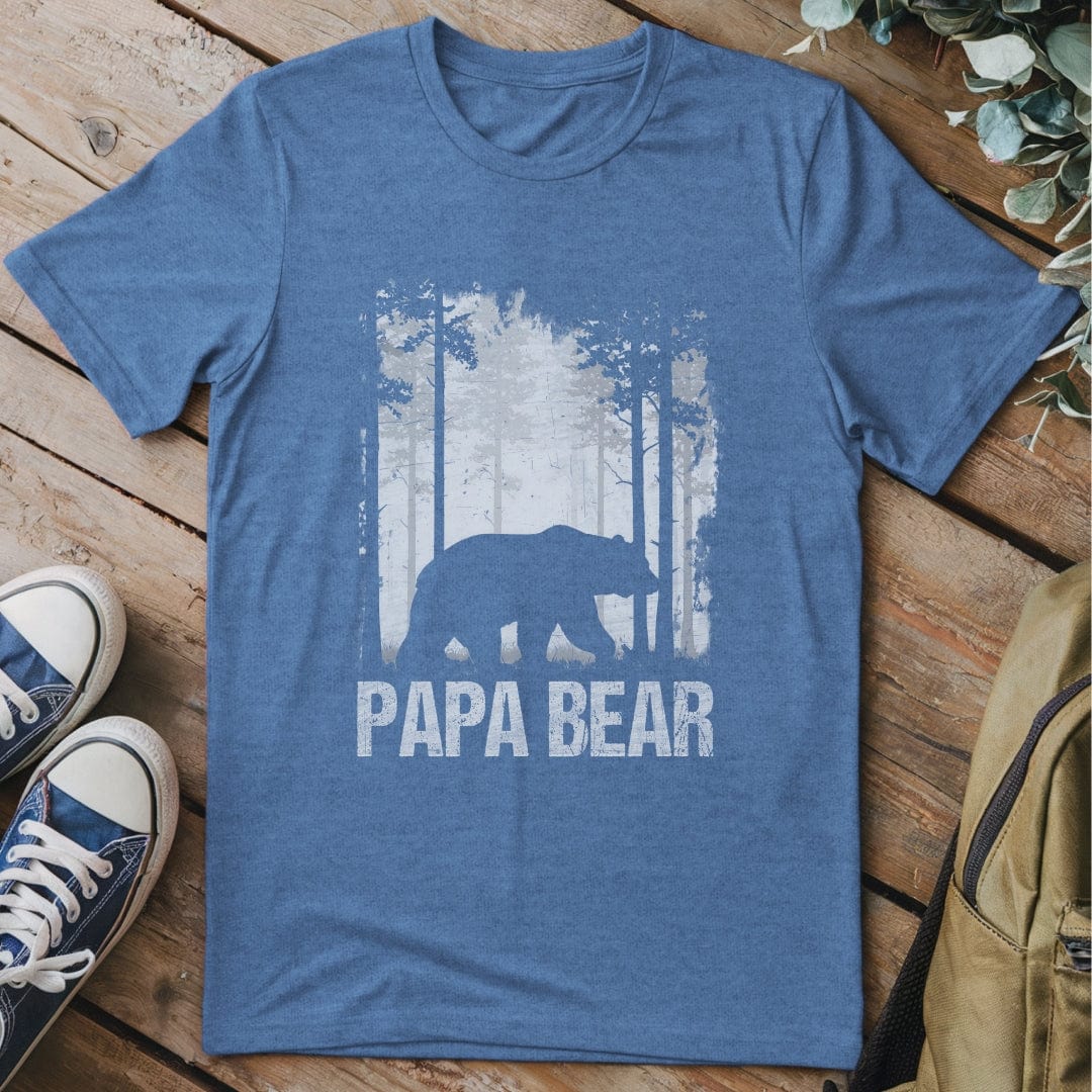 T-Shirt Heather Indigo / S Papa Bear in the Wild T-Shirt