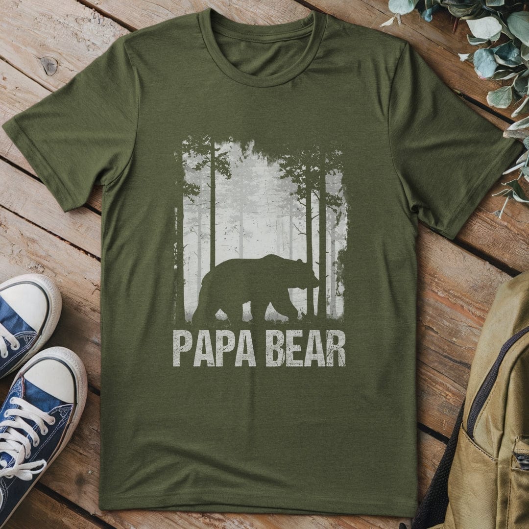 T-Shirt Military Green / S Papa Bear in the Wild T-Shirt