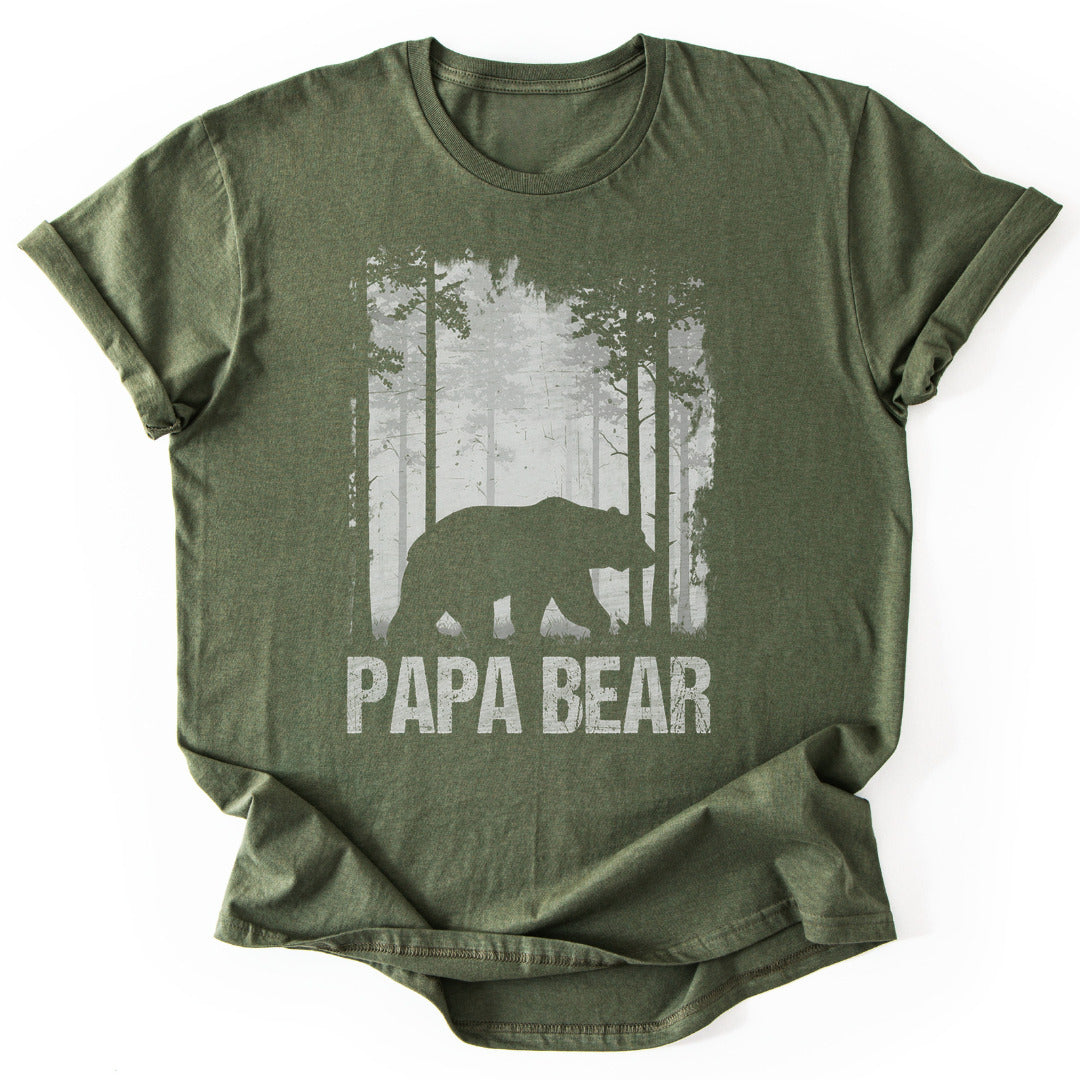 T-Shirt Military Green / S Papa Bear in the Wild T-Shirt