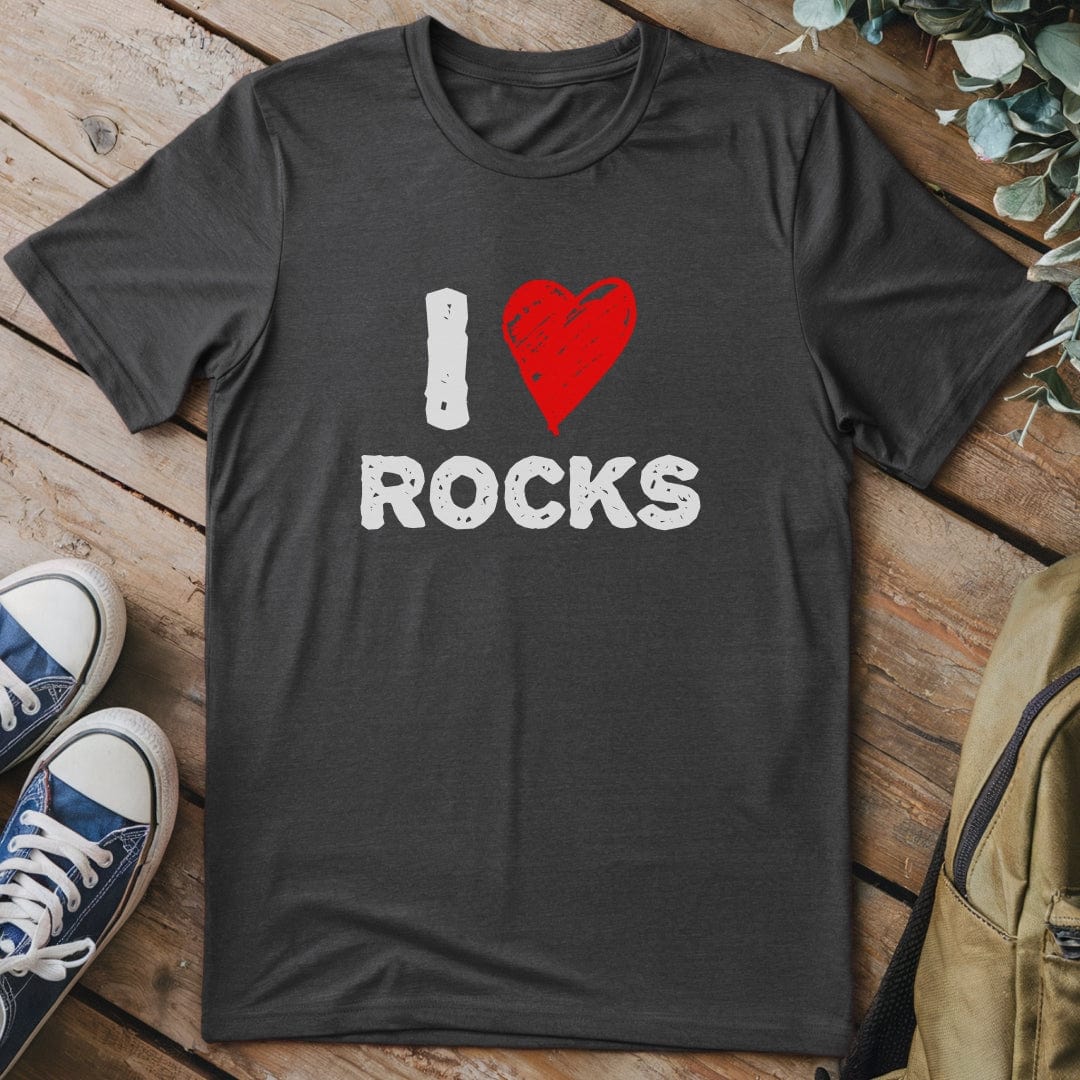 T-Shirt Dark Heather / S I Love Rocks T-Shirt