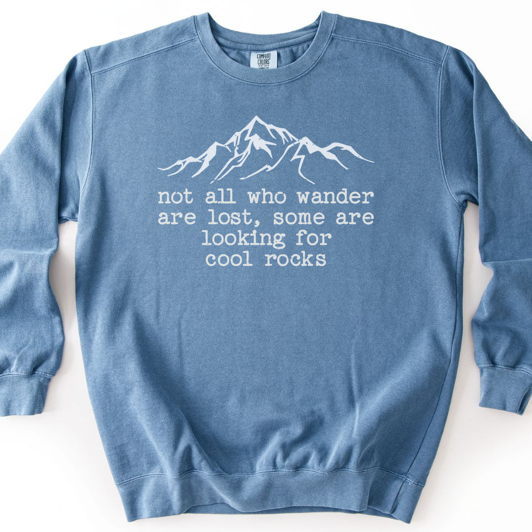 Wanderlust & Rocks Premium Sweatshirt - Blue Jean
