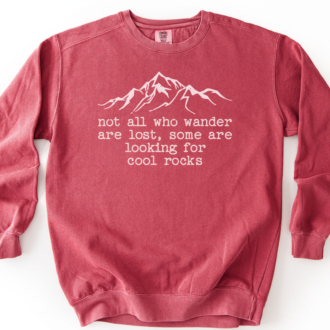 Wanderlust & Rocks Premium Sweatshirt - Crimson