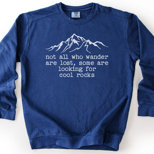 Wanderlust & Rocks Premium Sweatshirt - True Navy