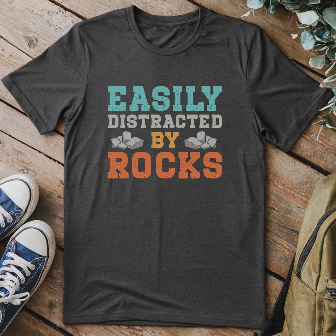 T-Shirt Dark Heather / S Distracted By Rocks T-Shirt