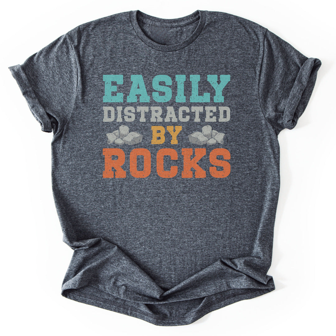 T-Shirt Dark Heather / S Distracted By Rocks T-Shirt