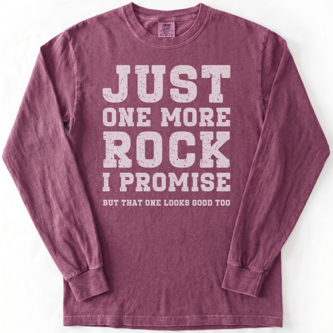 Just One More Rock Premium LS - Comfort Colors garment-dyed long sleeve in Berry from Summit Soul