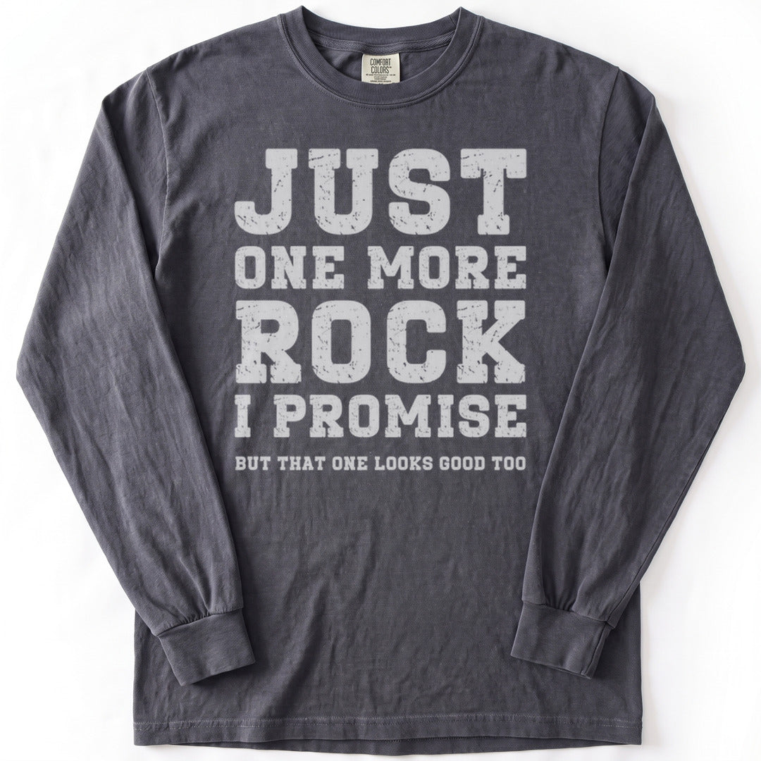 Just One More Rock Premium LS - Comfort Colors garment-dyed long sleeve in Graphite from Summit Soul