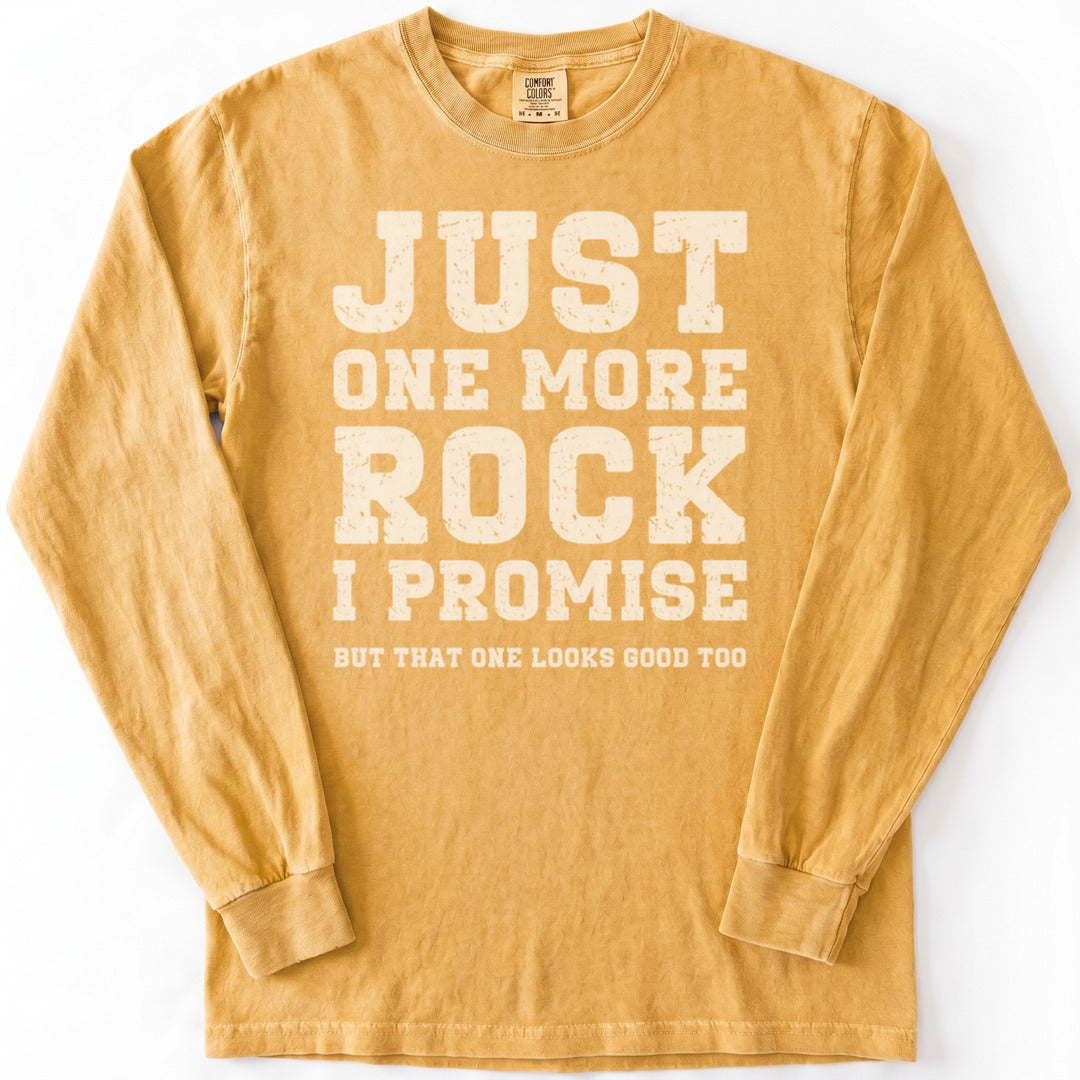 Just One More Rock Premium LS - Comfort Colors garment-dyed long sleeve in Mustard from Summit Soul