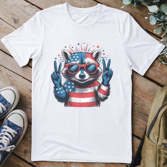 T-Shirt White / S 4th Of July Racoon T-Shirt