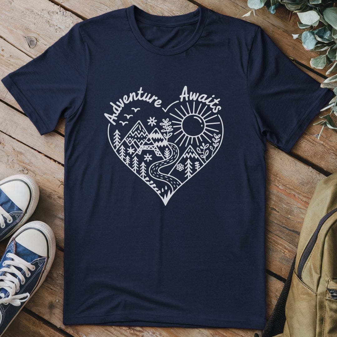 T-Shirt Navy / S Adventure Awaits Heart T-Shirt
