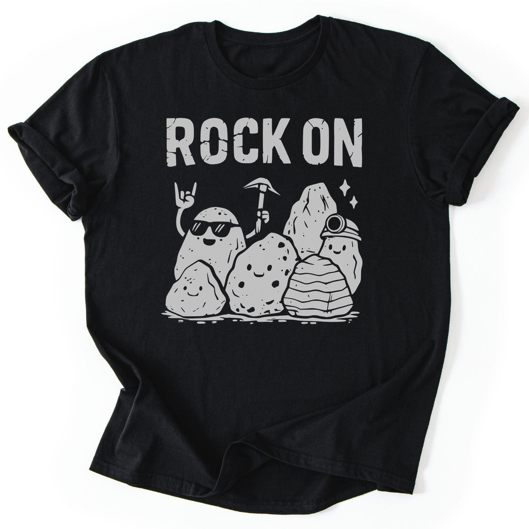 T-Shirt Black / S Rock On Funny T-Shirt