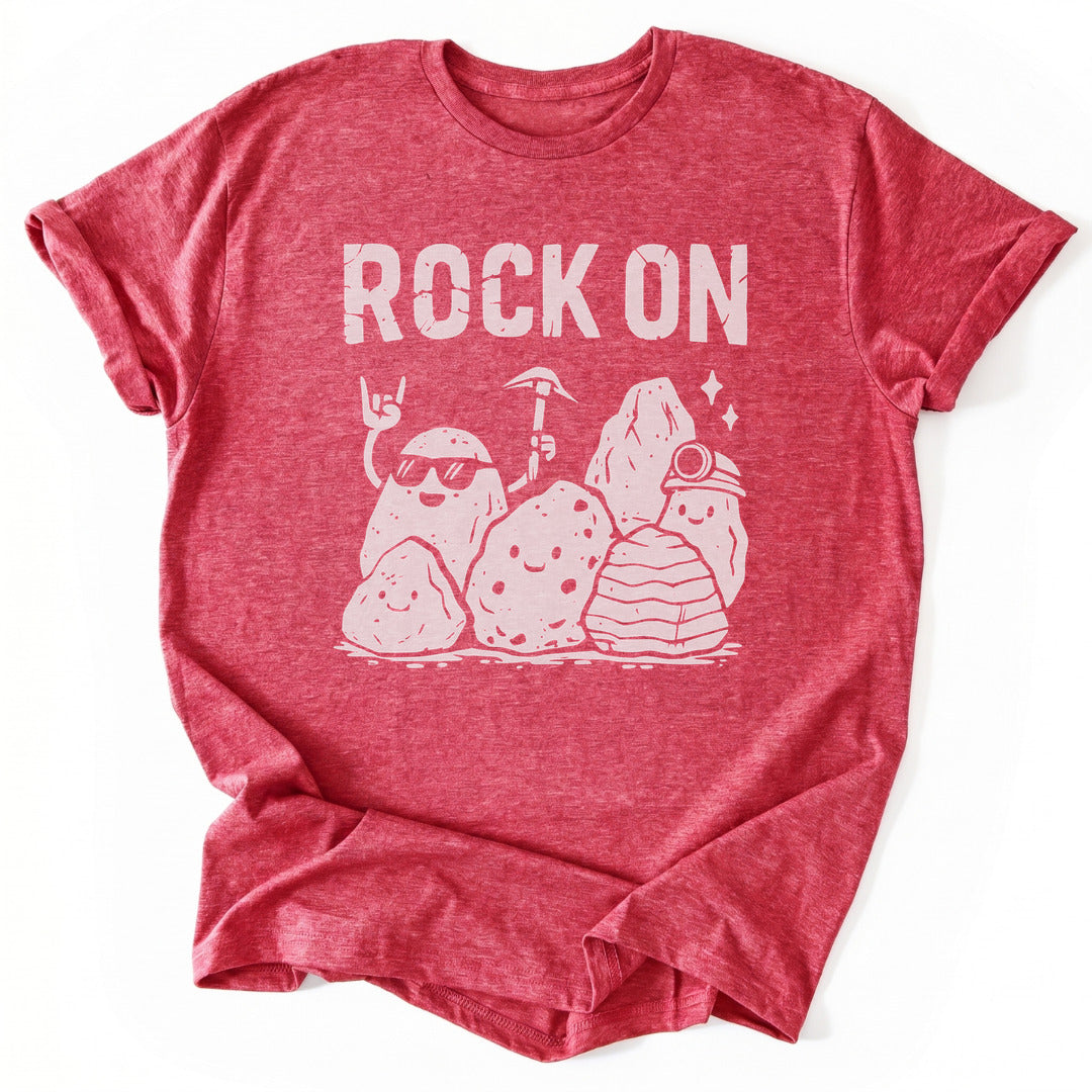 T-Shirt Heather Red / S Rock On Funny T-Shirt