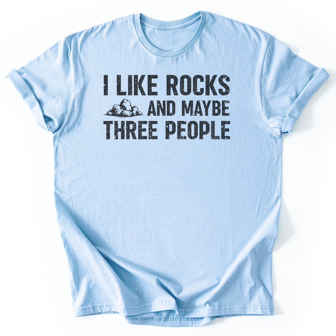 T-Shirt Light Blue / S Rocks & 3 People – T-Shirt