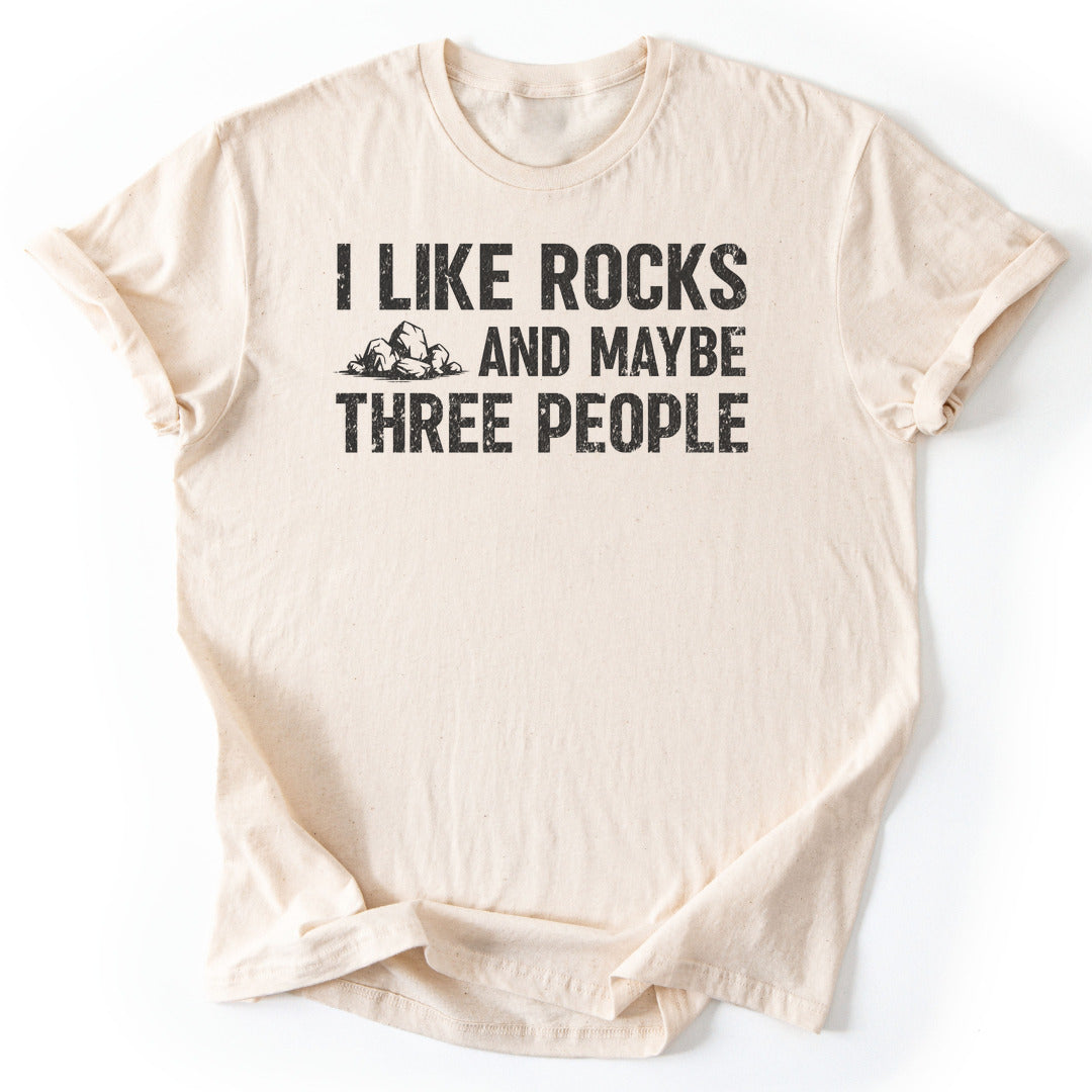 T-Shirt Natural / S Rocks & 3 People – T-Shirt