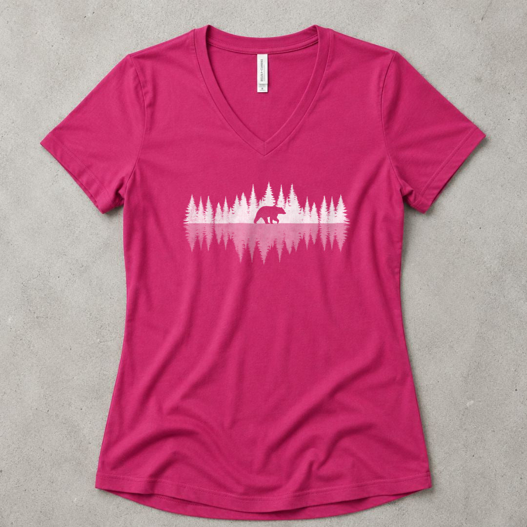 Reflections of the Forest V-Neck - women's relaxed v-neck tee in Berry from Summit Soul