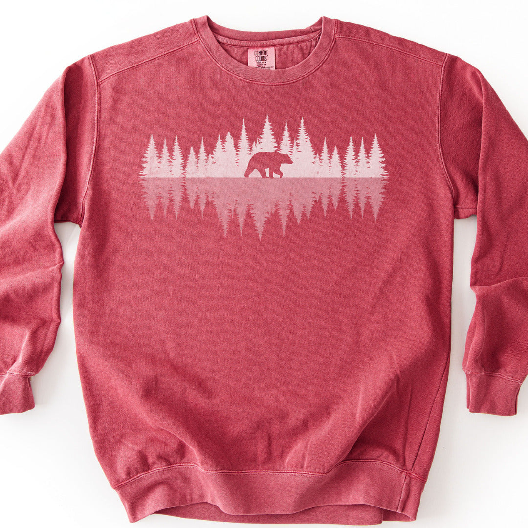 Reflections of the Forest Premium Sweatshirt - Crimson