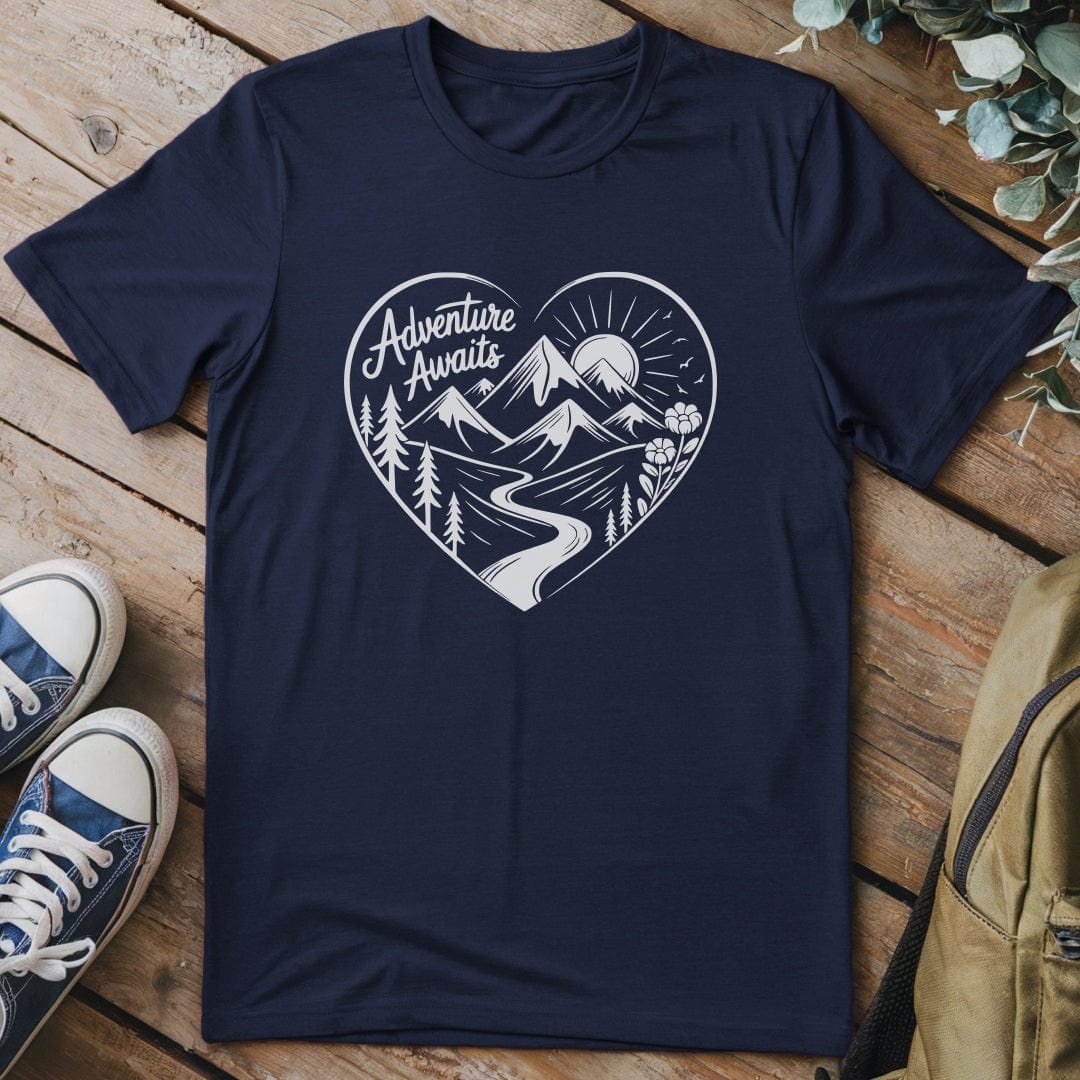 T-Shirt Navy / S Adventure Awaits Heart T-Shirt