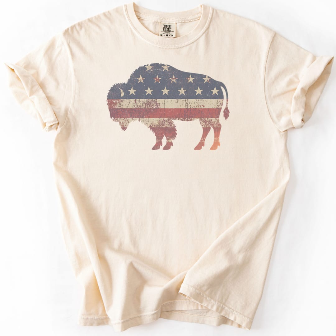T-Shirt Ivory / S American Bison Premium