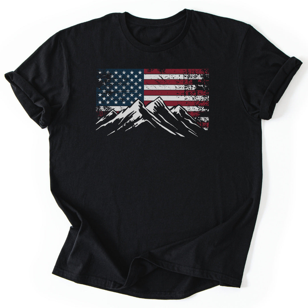 T-Shirt Black / S 4th July Patriotic Peaks T-Shirt