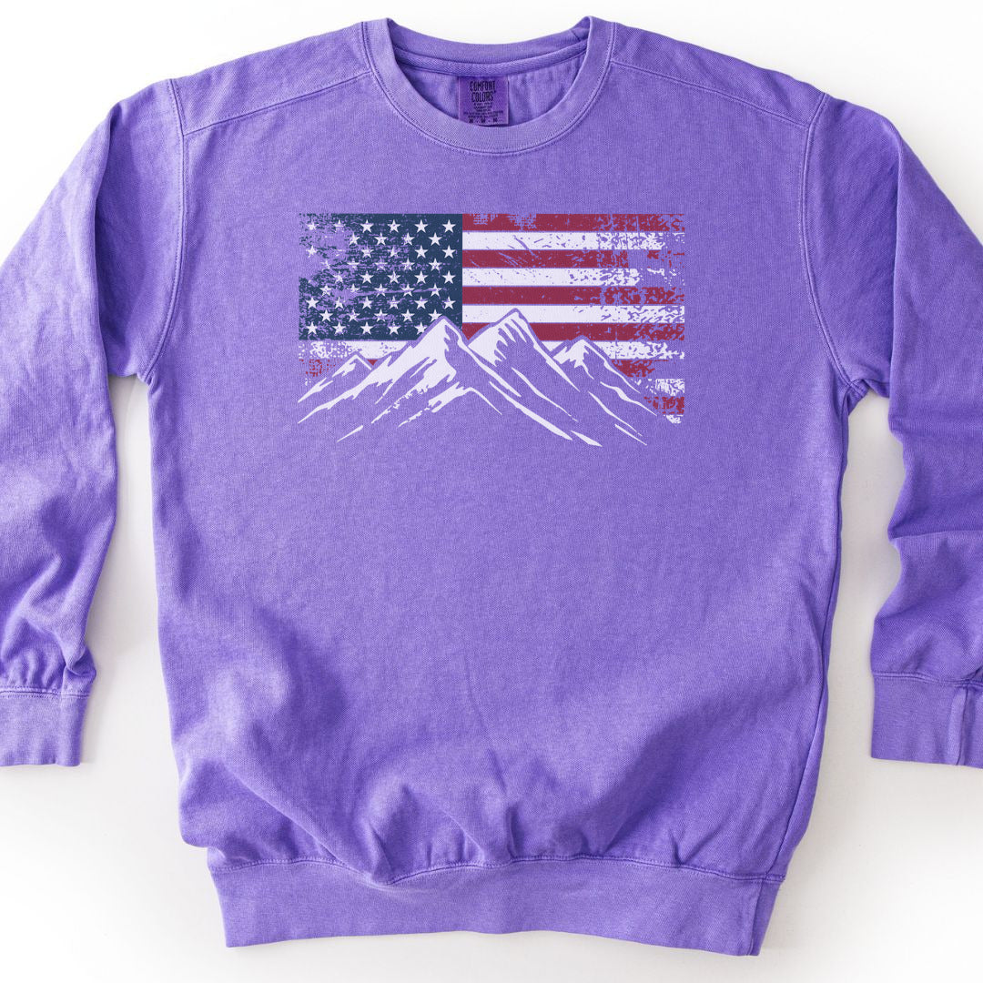 4th July Patriotic Peaks Premium Sweatshirt - Violet