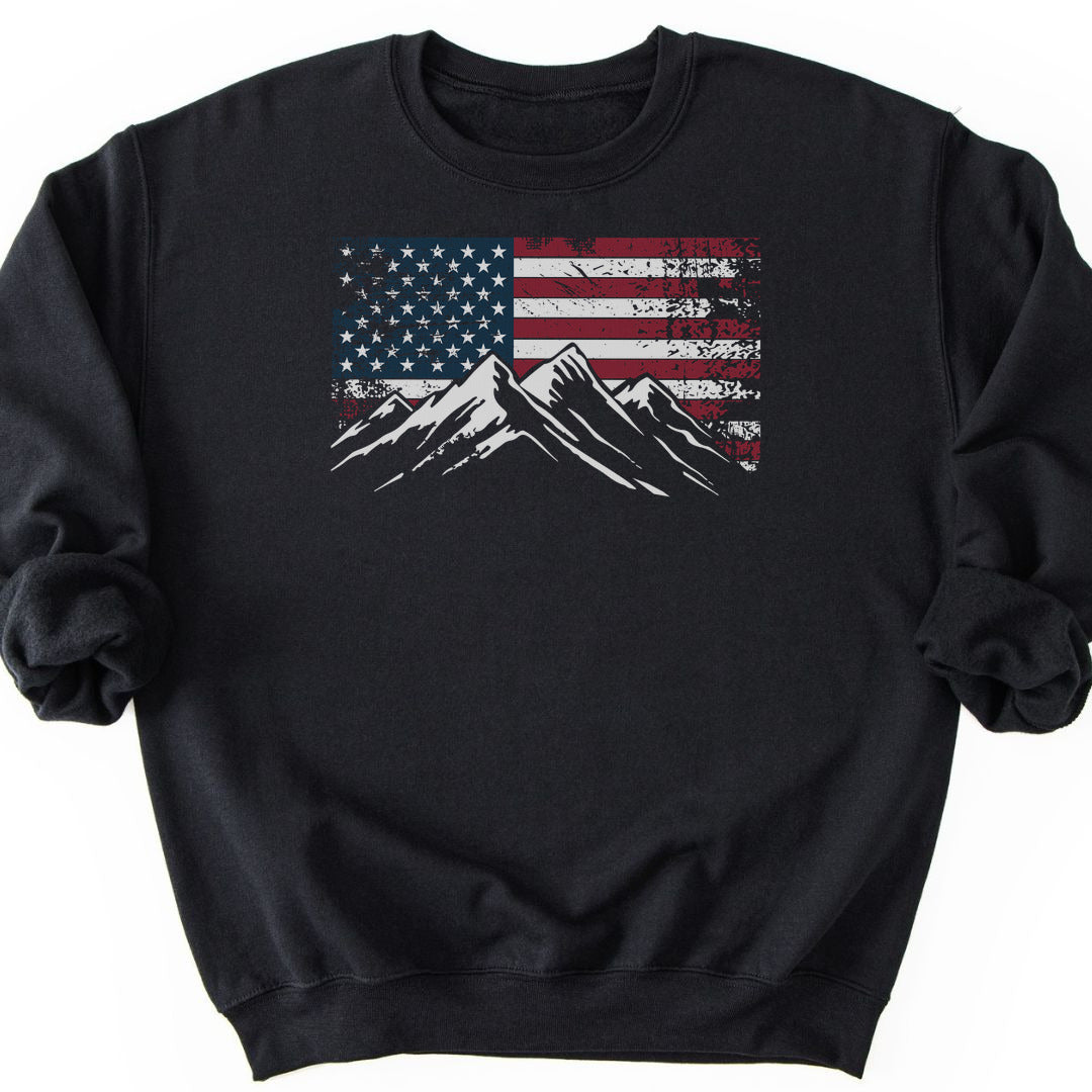 4th July Patriotic Peaks Sweatshirt - Black