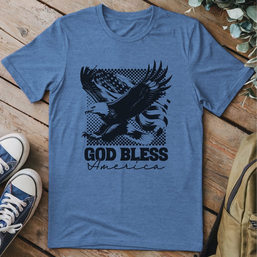 T-Shirt Heather Indigo / S God Bless America T-Shirt