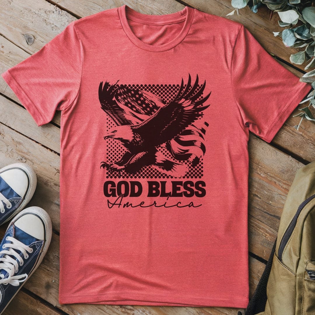 T-Shirt Heather Red / S God Bless America T-Shirt