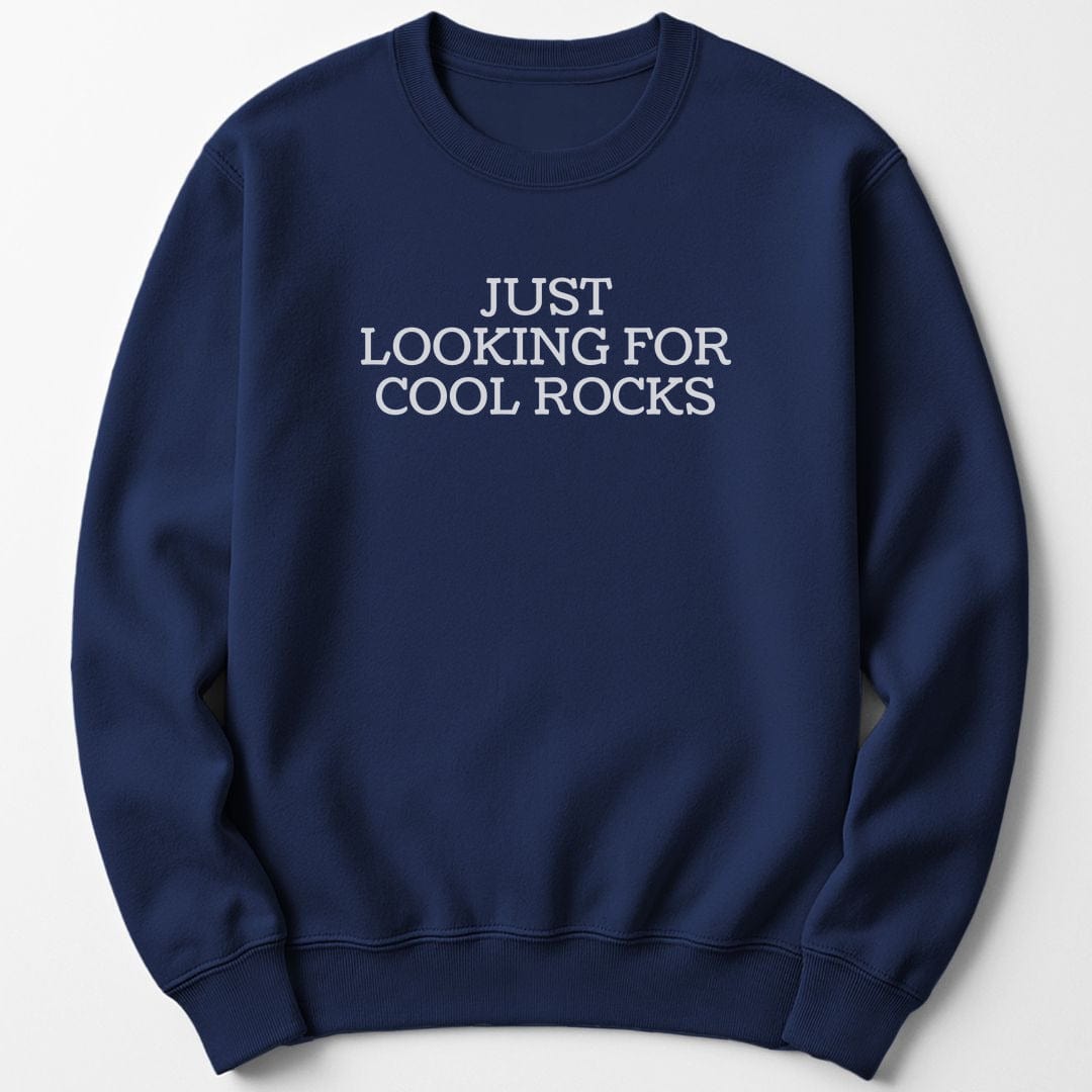 Sweatshirt Navy / S Just Looking for Rocks Funny Sweatshirt