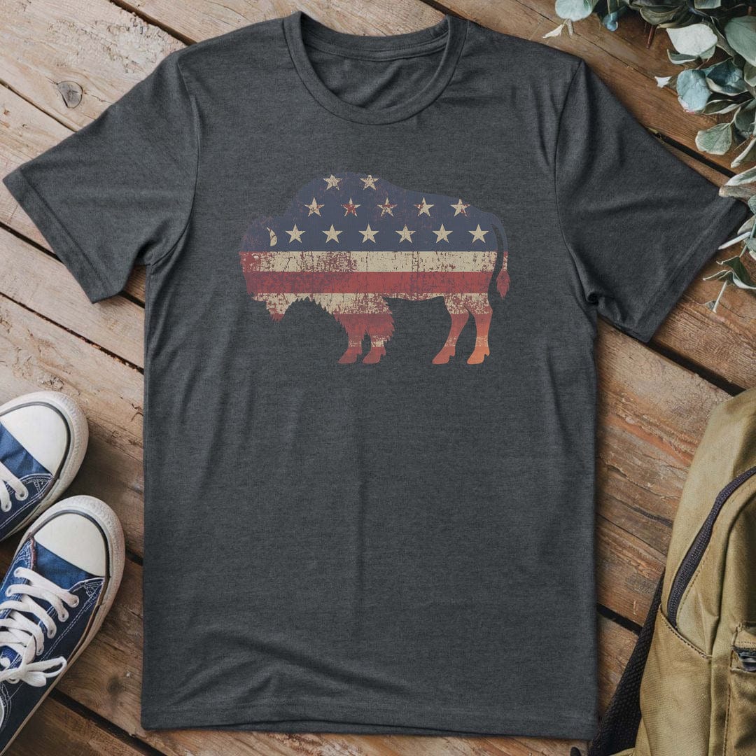 T-Shirt Dark Heather / S American Bison T-Shirt