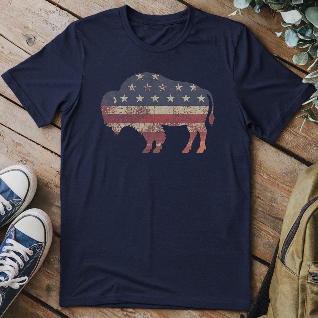 T-Shirt Navy / S American Bison T-Shirt