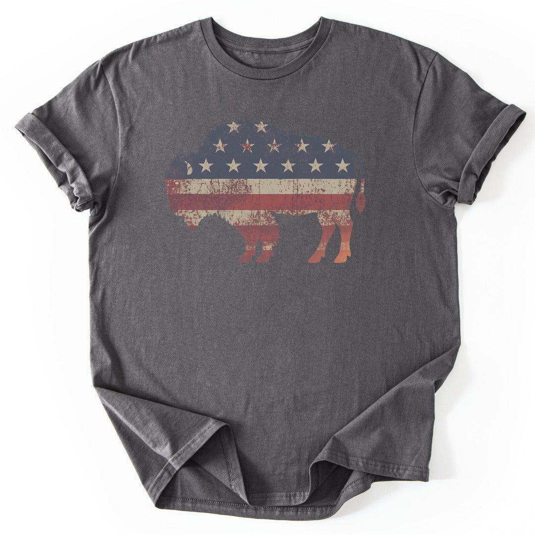 T-Shirt Charcoal / S American Bison T-Shirt