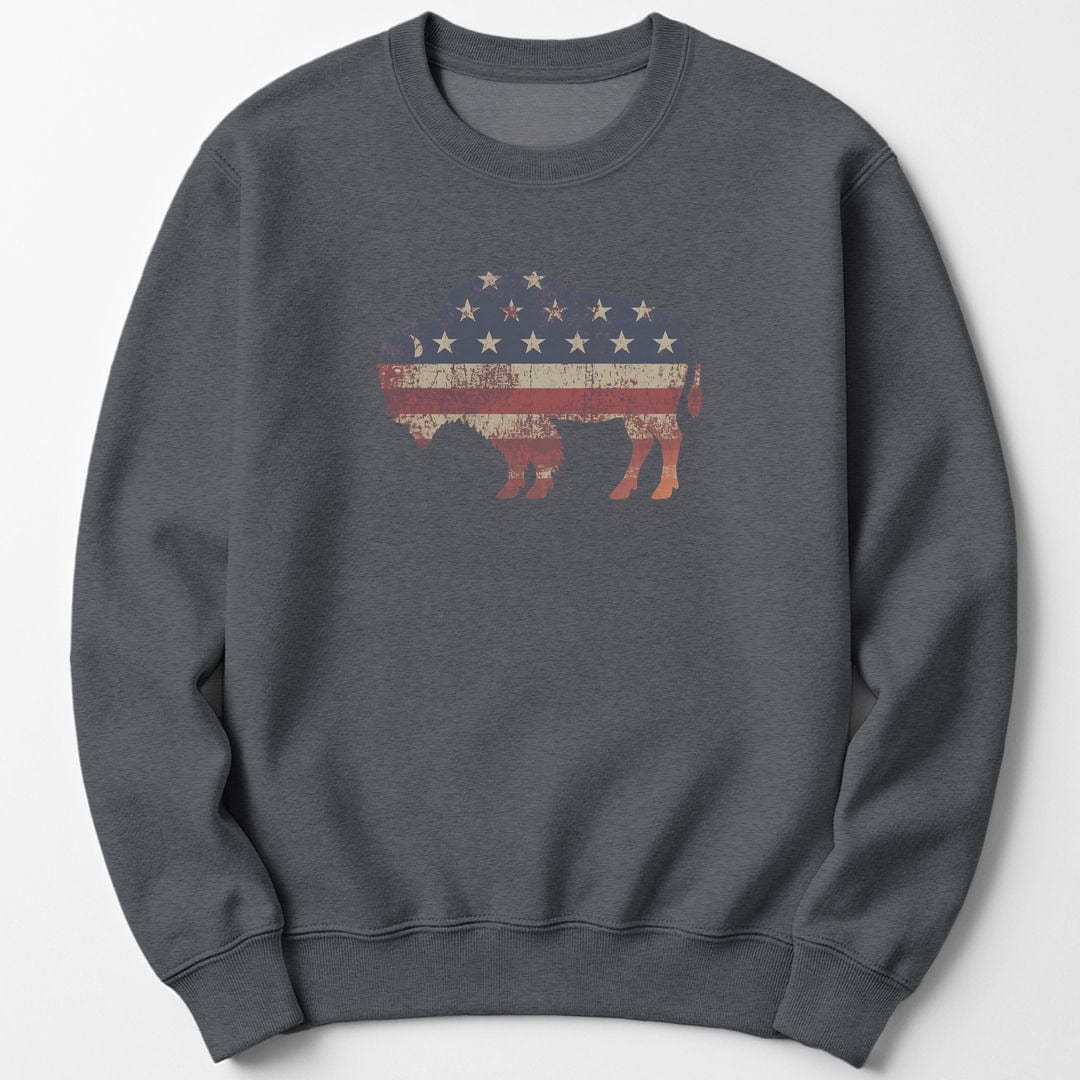 Sweatshirt Dark Heather / S American Bison Sweatshirt