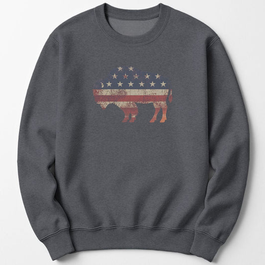 Sweatshirt Dark Heather / S American Bison Sweatshirt