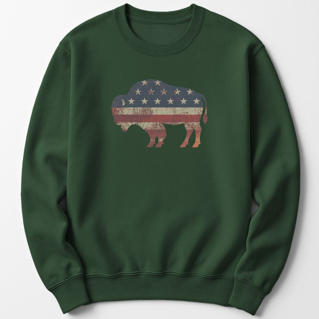 Sweatshirt Forest Green / S American Bison Sweatshirt