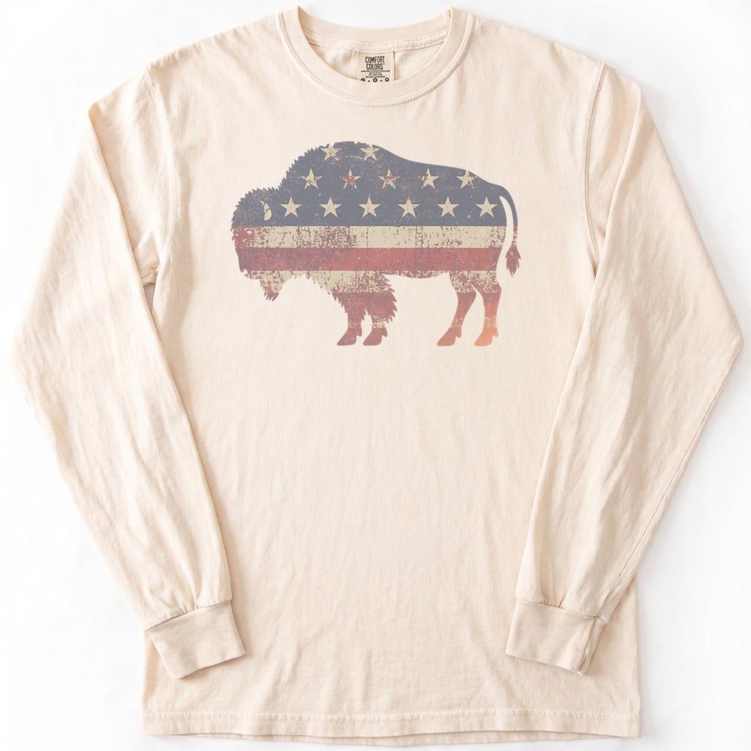 American Bison Premium LS - Comfort Colors garment-dyed long sleeve in Ivory from Summit Soul